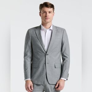 Perry Elis Gray Linen Suit Blazer Tailored Formal Timeless Sport Coat 40L